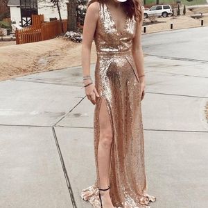 Ricarica Rose Gold Sequin Gown M or L